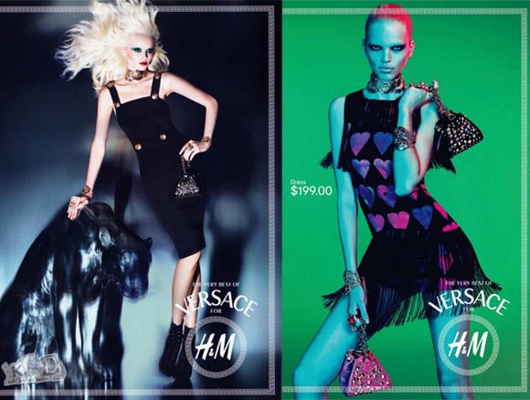 abbey lee kershaw and daphne groeneveld versace for h&m