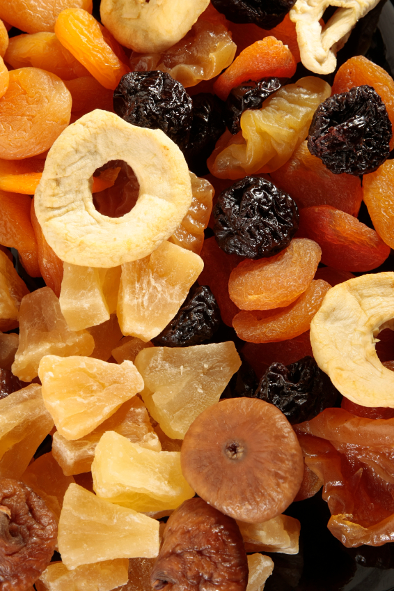 Background made of assorted dried fruits