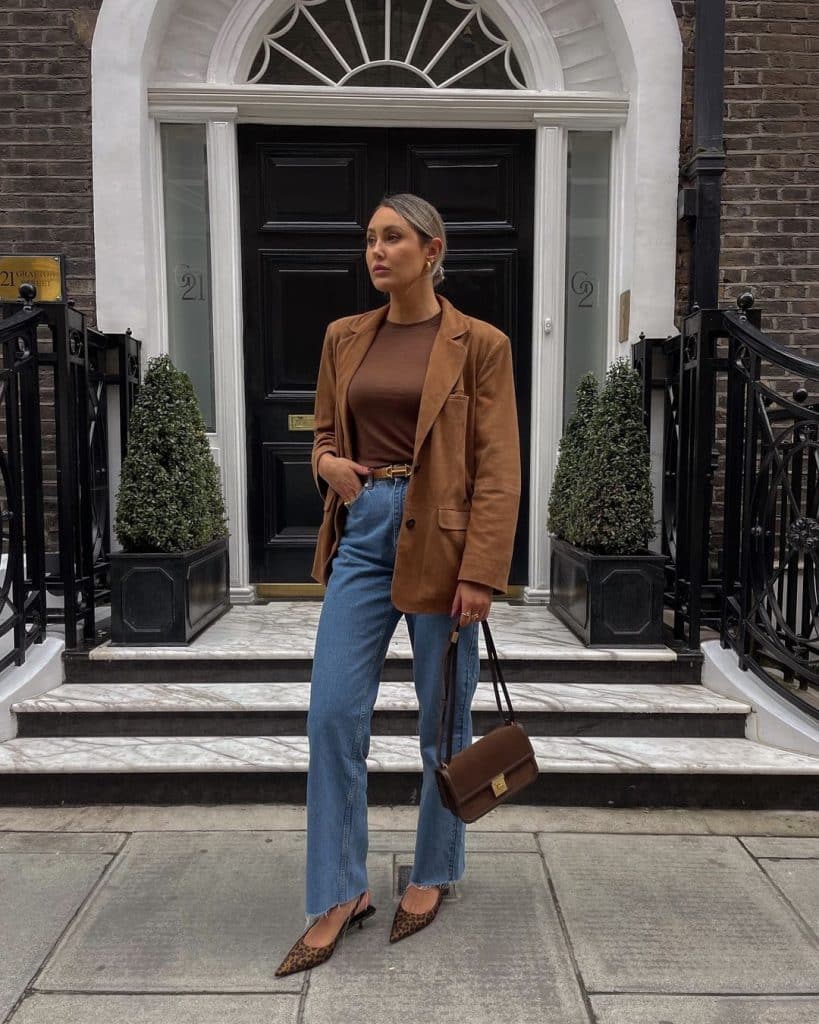 Brown Suede Blazer outfit ideas